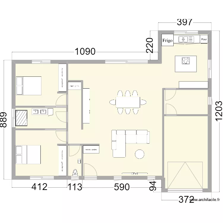 maison plein pied basique 1. Plan de 