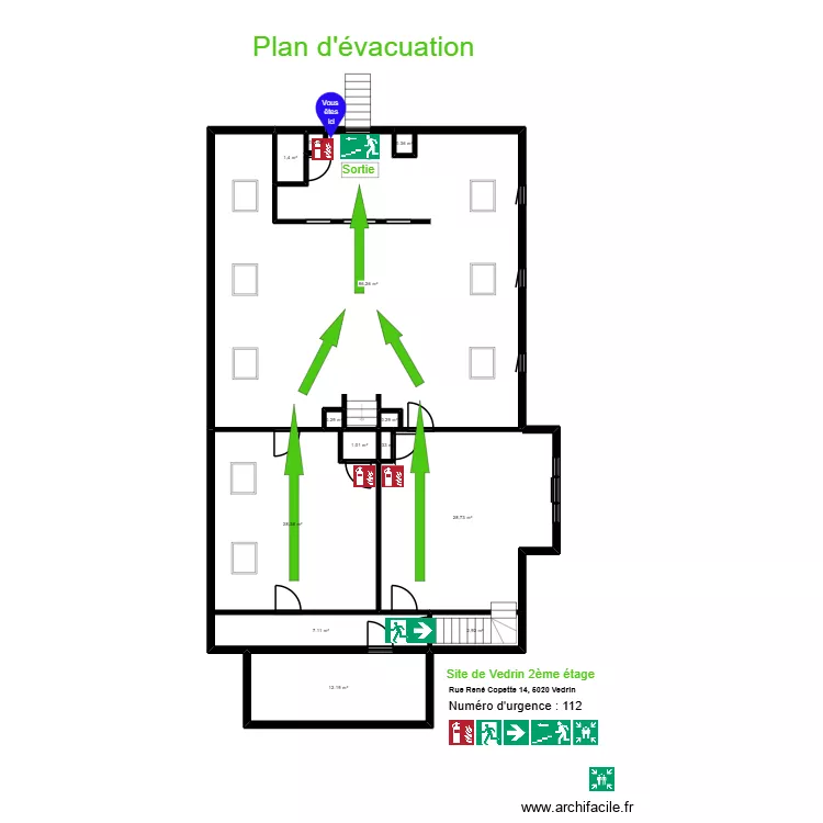 Vedrin 14 2ème. Plan de 13 et 170 m² Vedrin 14 2ème. Plan de 13 et 170 m²