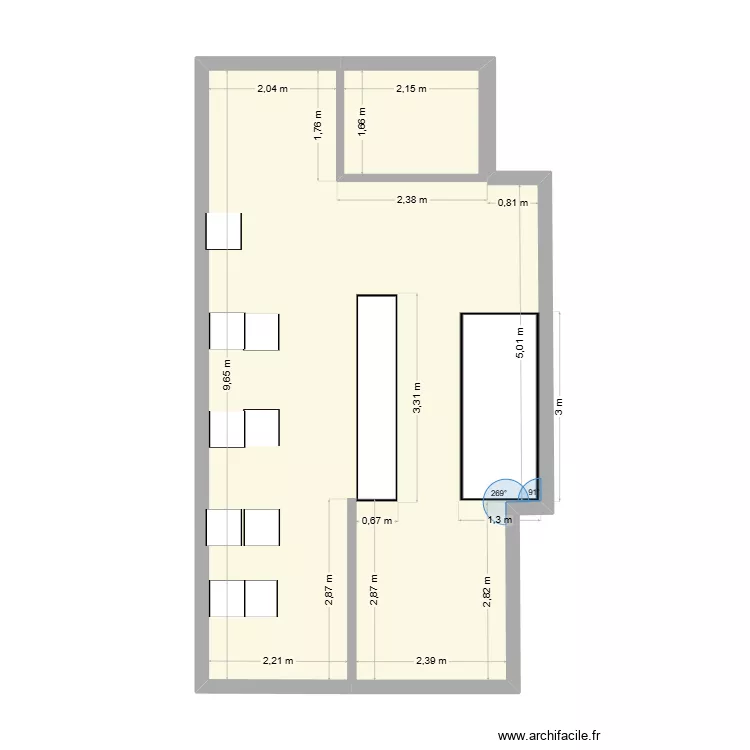 PLAN INTERIEUR KEBAB. Plan de 2 et 47 m² PLAN INTERIEUR KEBAB. Plan de 2 et 47 m²