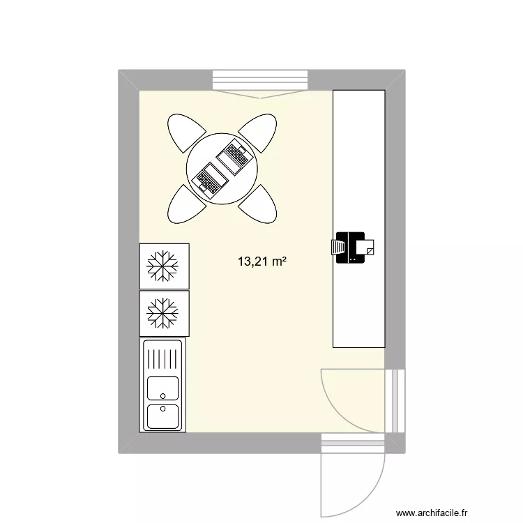 Bureau &eacute;ducateur. Plan de 1  et 13 m²
