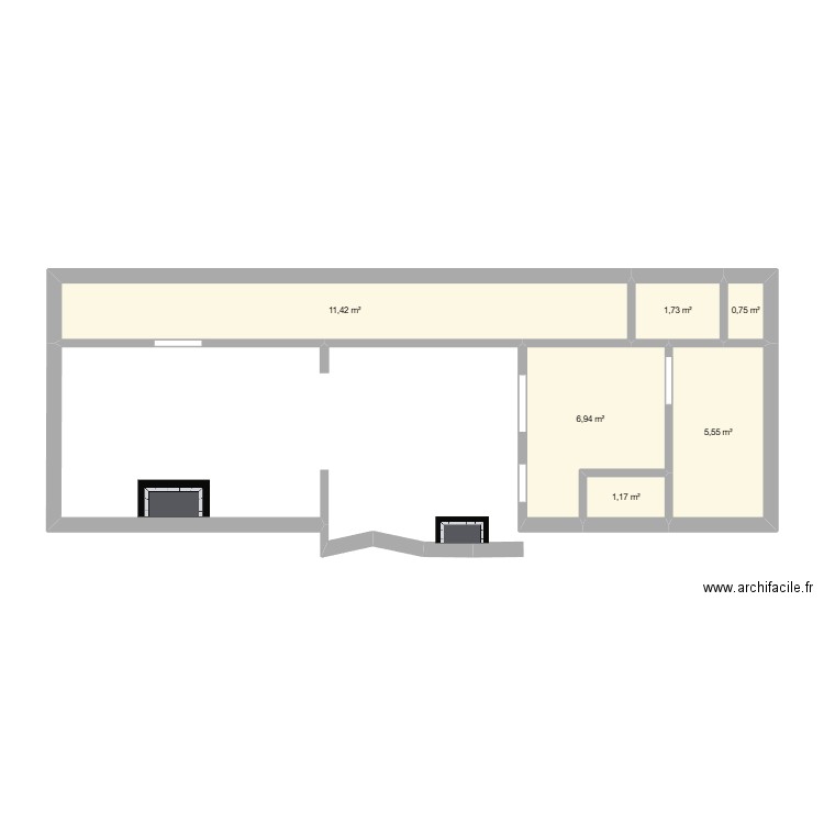 Maison. Plan de 6 pièces et 28 m2