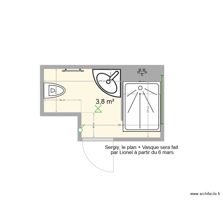 CT-PLAN Pagnol - SDB Haut. Plan de 1 pièce et 4 m2