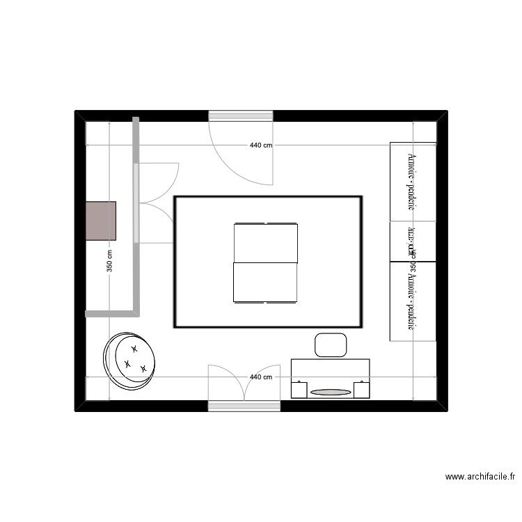 dressing victoire. Plan de 1 pièce et 15 m2