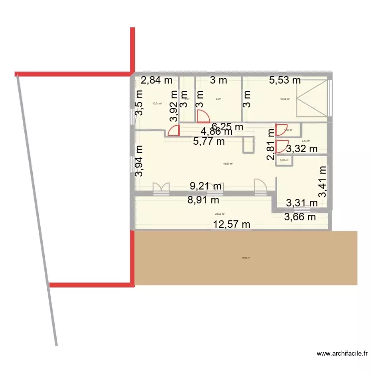 maison extension. Plan de 9 Pièces et 119 m² maison extension. Plan de 9 Pièces et 119 m²