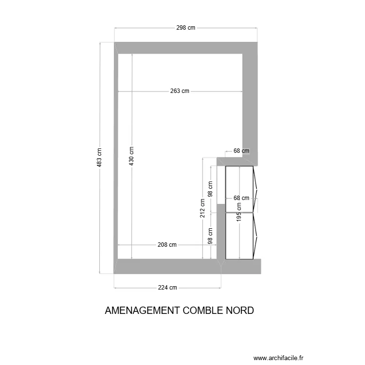 AMENAGEMENT 2 COMBLE NORD (BUREAU, CHAMBRE 4, COIN JEUX...). Plan de 
