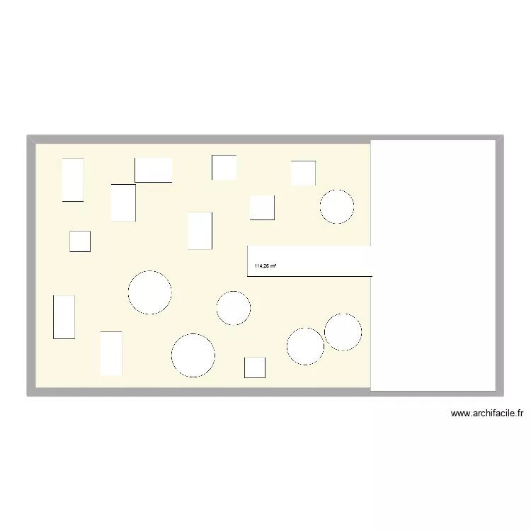 Salle de cabaret. Plan de 