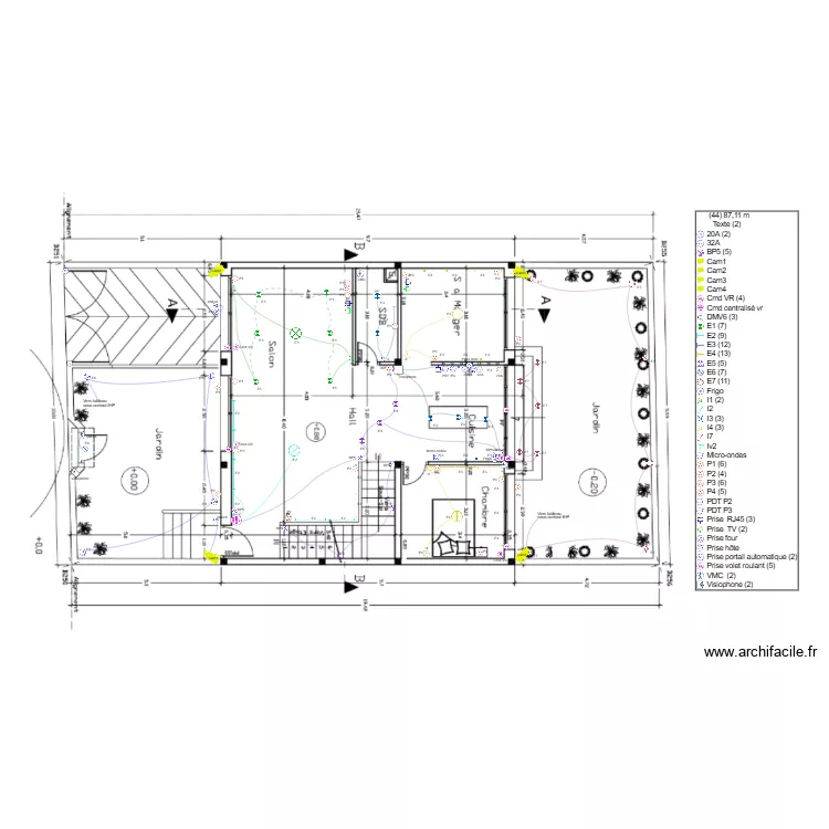 RDC plan &eacute;lectrique  V1.0 calque. Plan de 