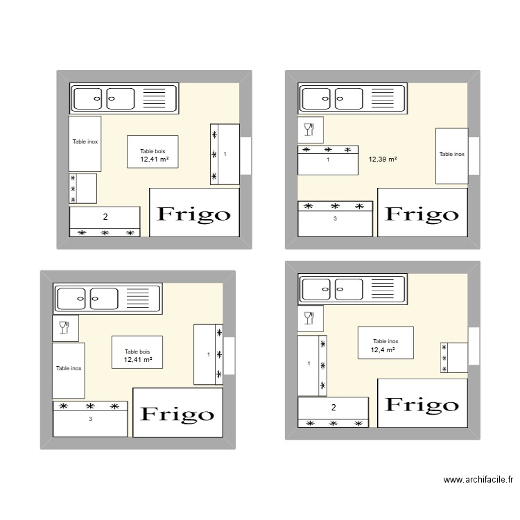 Plan 1. Plan de 4 pièces et 50 m2