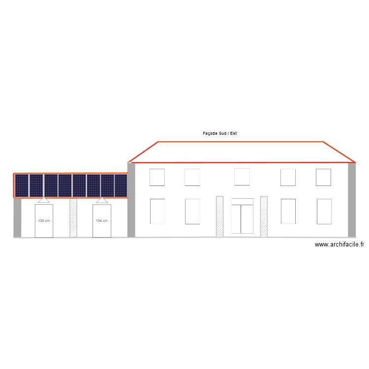 facade sud est photovol. Plan de 0 pièce et 0 m2