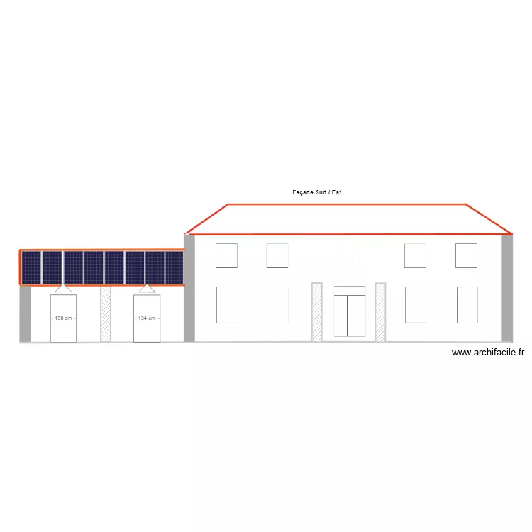 facade sud est photovol. Plan de 