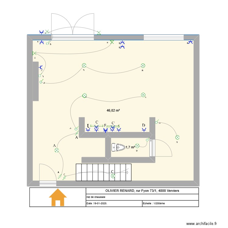 rdc oli. Plan de 0 pièce et 0 m2