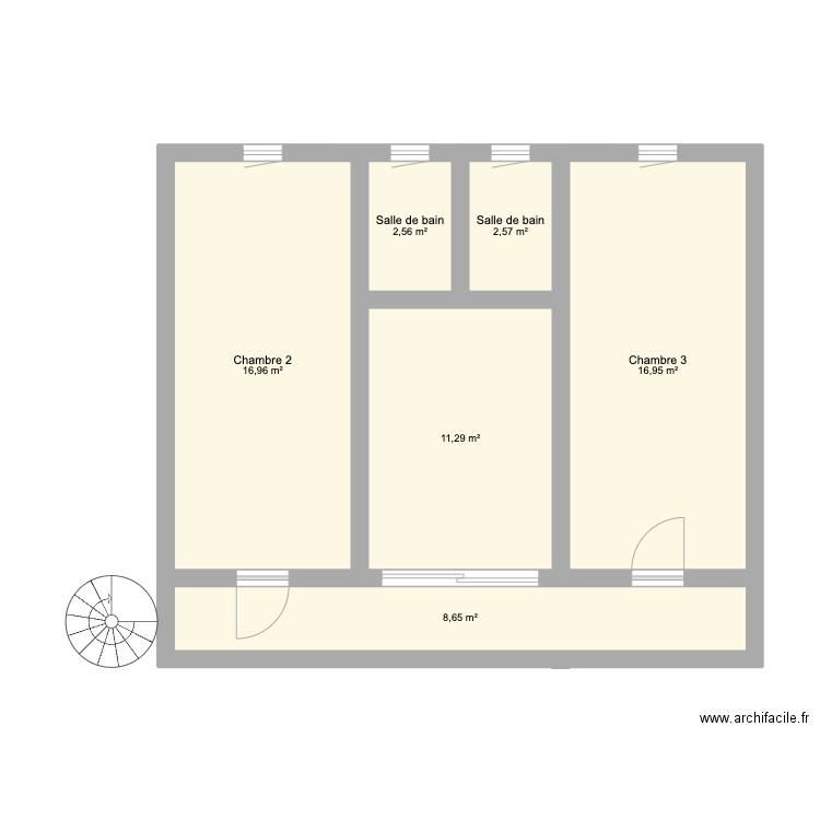 YANN 2 ETAGES. Plan de 11 pièces et 120 m2