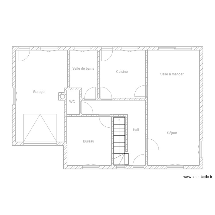 Harchy rez. Plan de 8 pièces et 98 m2