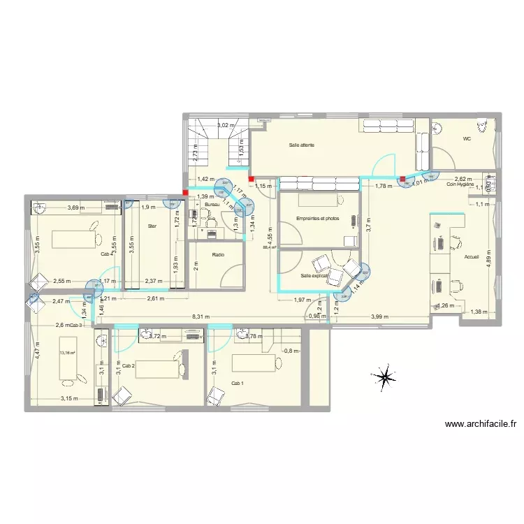 Leroux Barth version 6 final bis. Plan de 9 Pièces et 162 m²