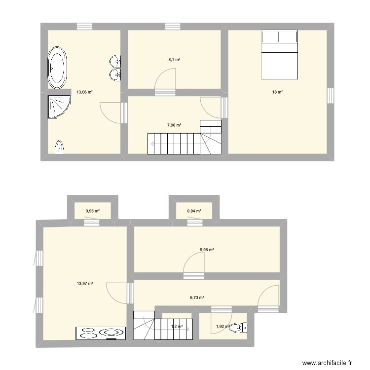appart max. Plan de 11 pièces et 83 m2