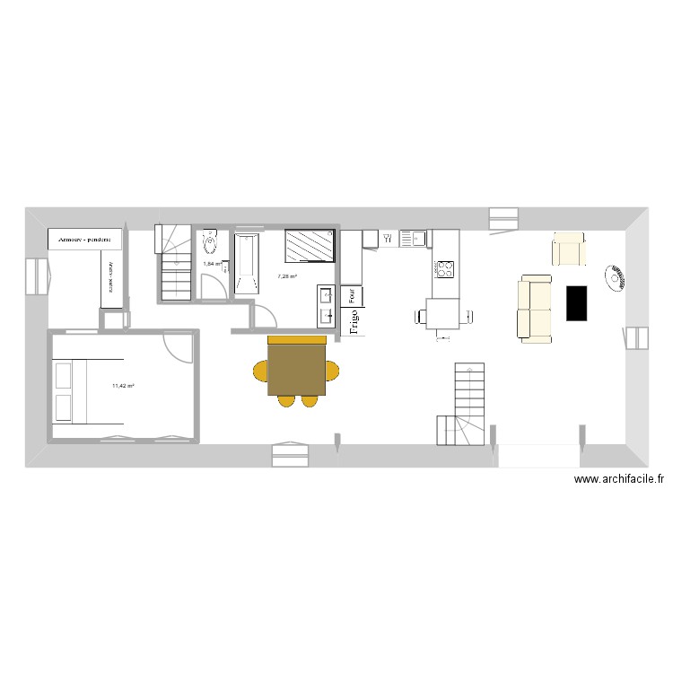 BOLIO. Plan de 3 pièces et 21 m2