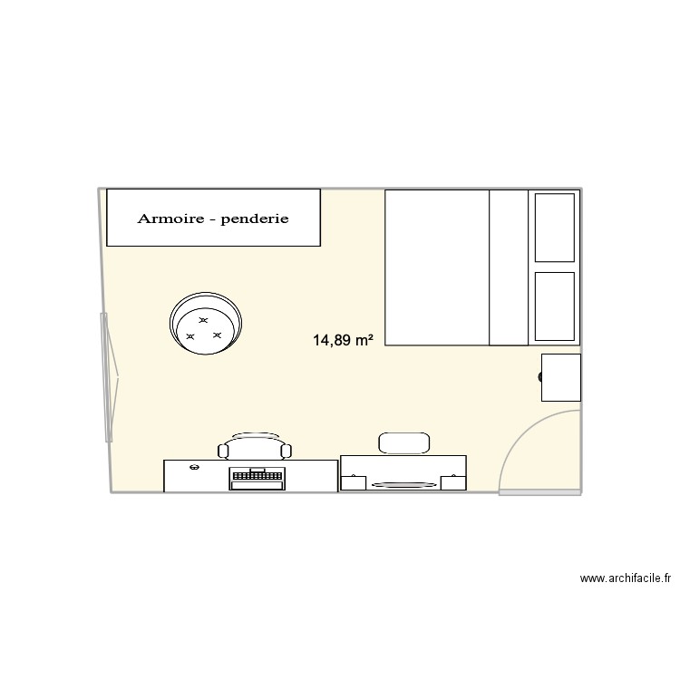 Chambre Charlotte. Plan de 1 pièce et 15 m2