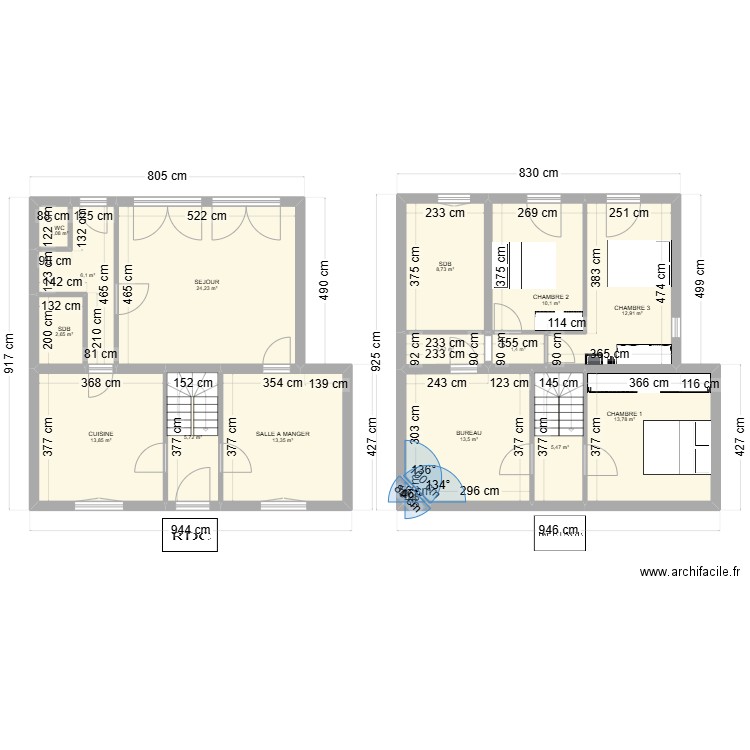 Lieutenant mazel RDC. Plan de 16 pièces et 135 m2