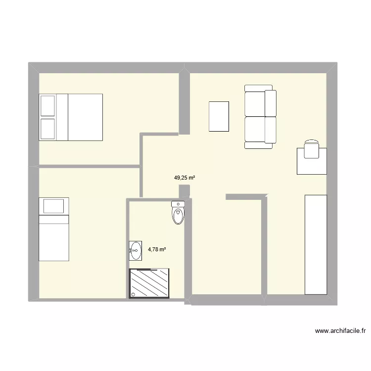 Apparte li&egrave;vre. Plan de 2  et 54 m²