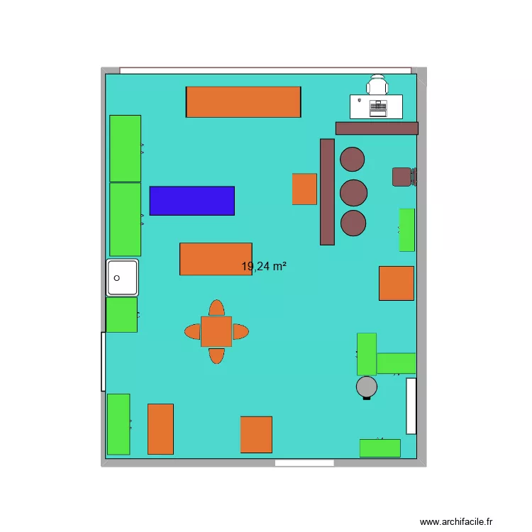 classe l&eacute;opold 1er. Plan de 1  et 19 m²