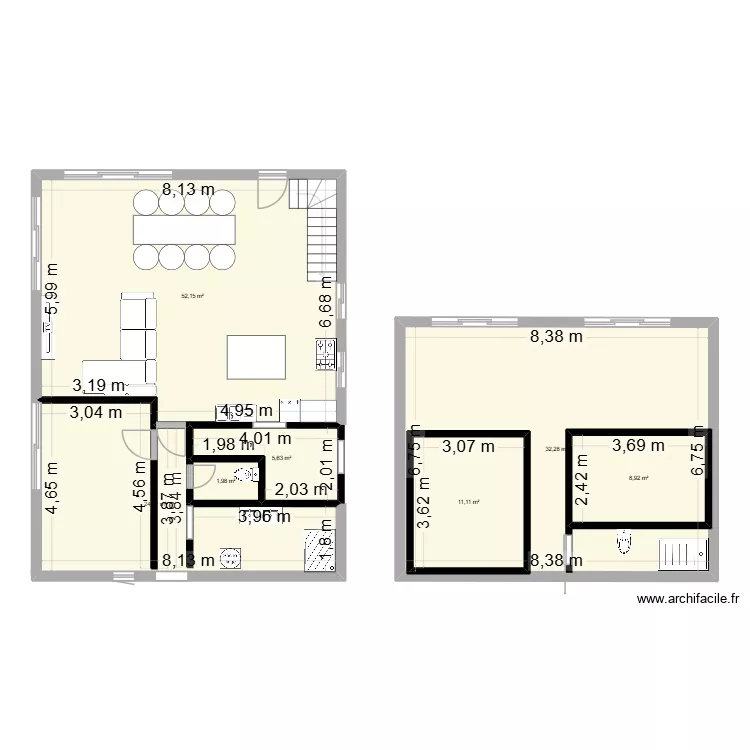 TRY1. Plan de 7  et 161 m²