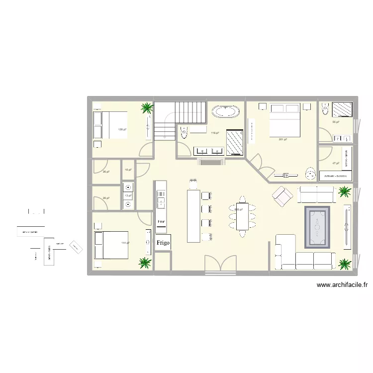 Plan chalet 2026-2. Plan de 11 pièces et 147 m²