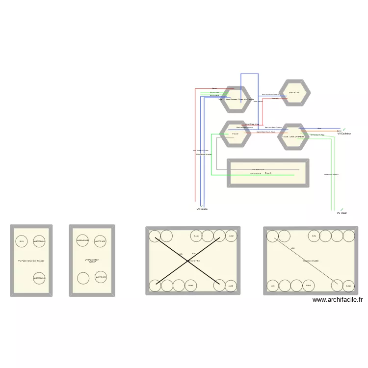 Bloc Porte entr&eacute;e. Plan de 9  et 138 m²