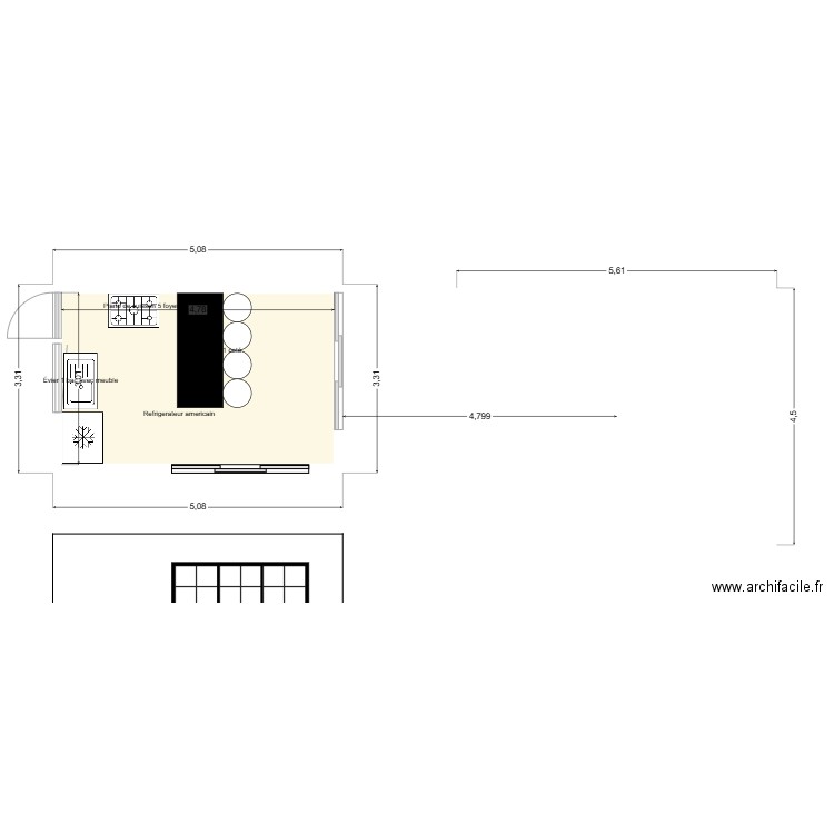 tema. Plan de 1 pièce et 14 m2