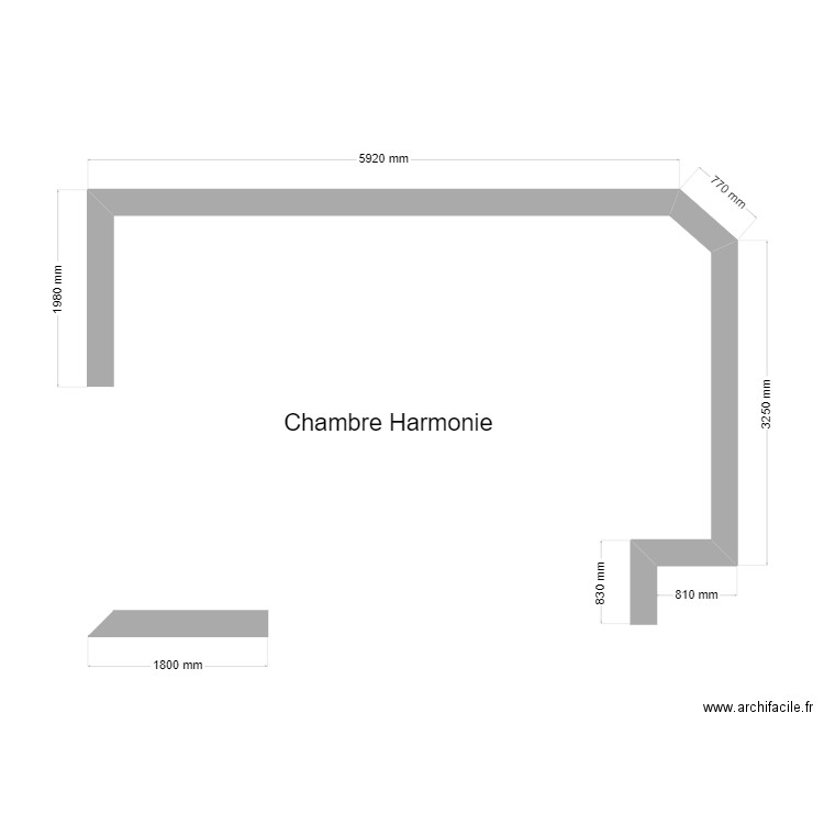 Plan Interior's Chambre Harmonie. Plan de 0 pièce et 0 m2