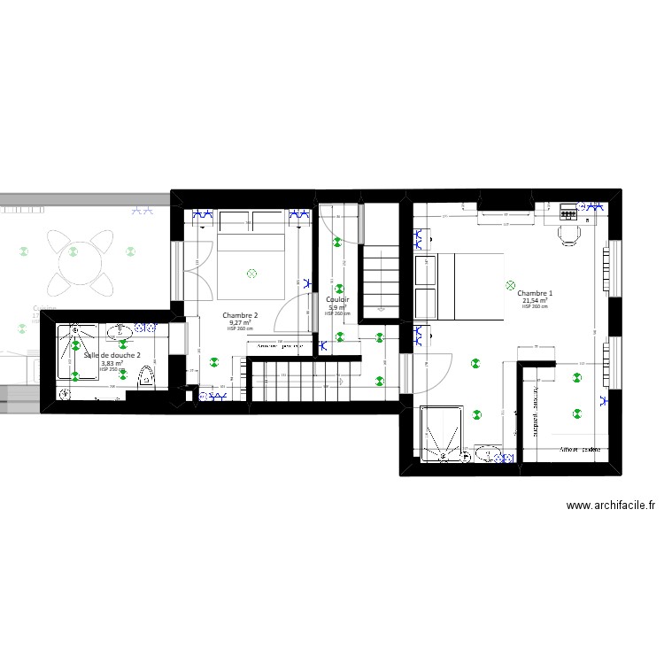 Projet Gendebien 1.1. Plan de 24 pièces et 143 m2