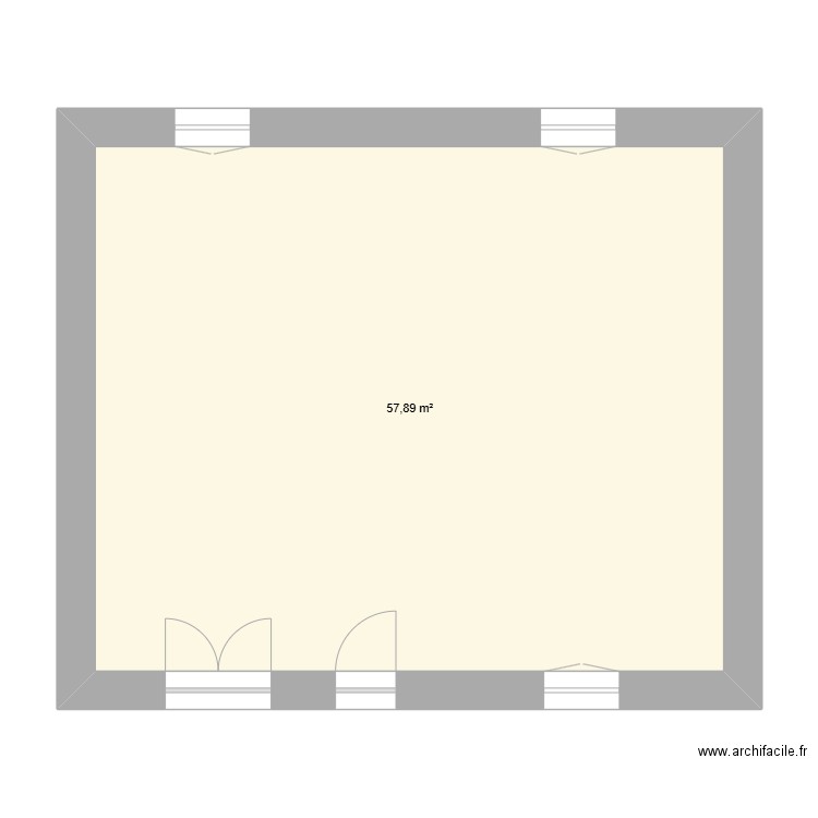 maison. Plan de 1 pièce et 58 m2