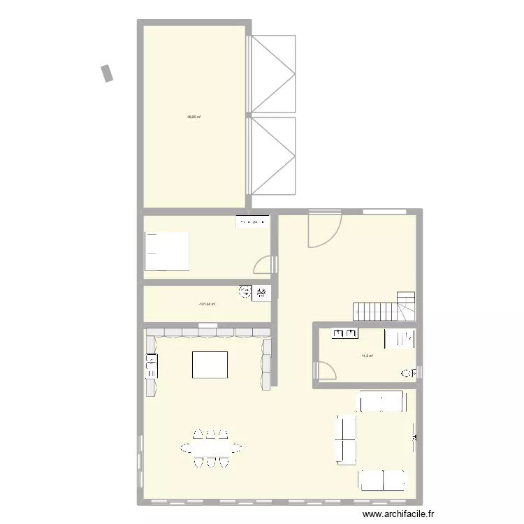 Trotro. Plan de 3 pièces et 60 m² Trotro. Plan de 3 pièces et 60 m²