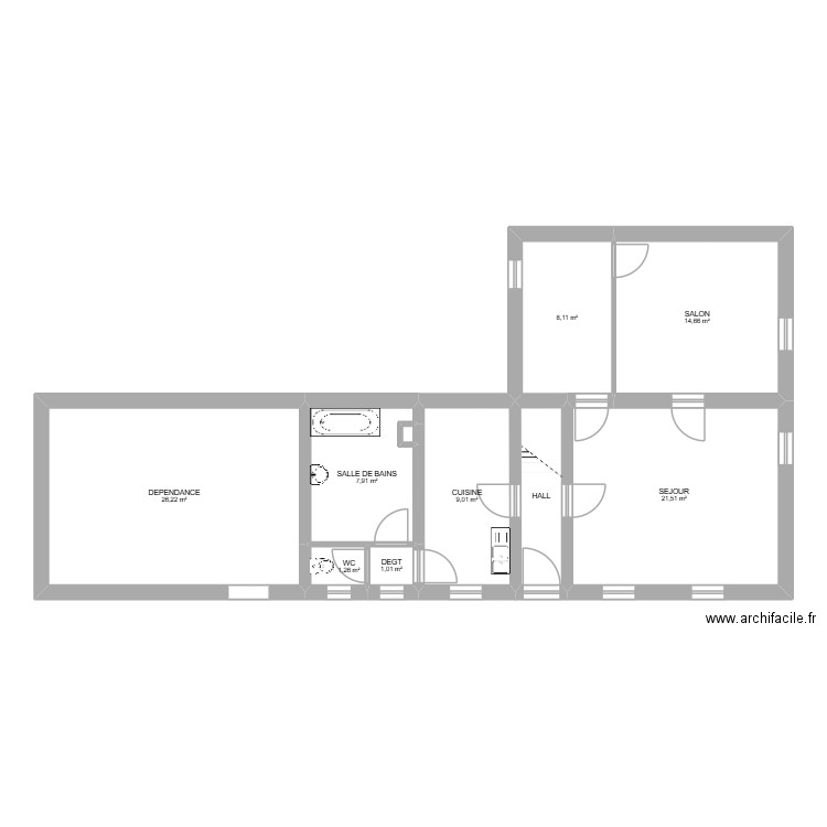 RDC NOMAIN. Plan de 10 pièces et 94 m2