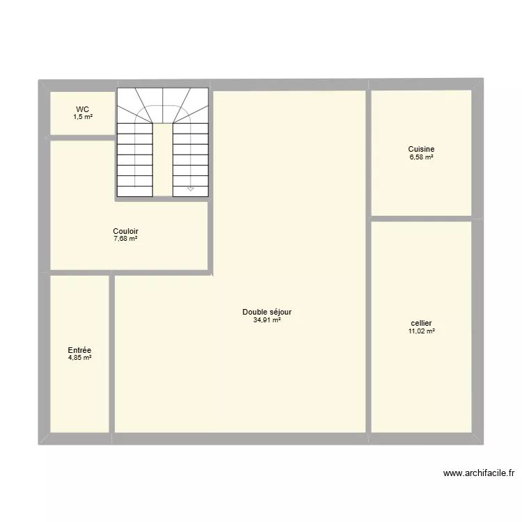 rdc pernes. Plan de 7  et 71 m²