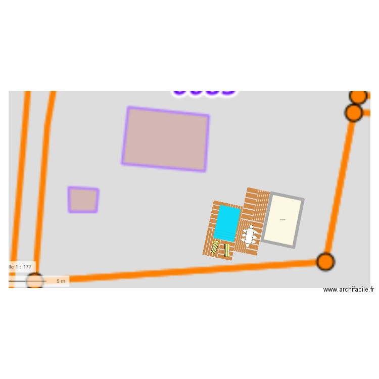 piscine 2. Plan de 1 pièce et 20 m2