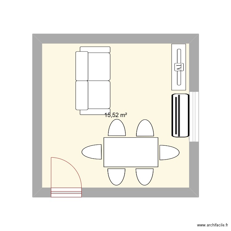 Salon Anglet. Plan de 1 pièce et 16 m2