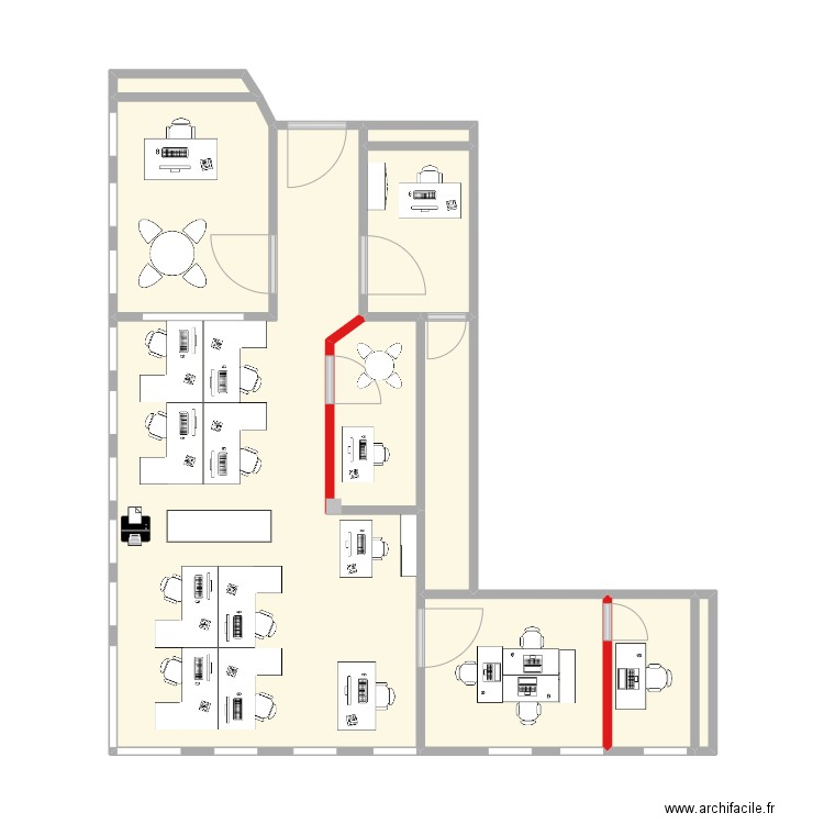 PROJET BUREAU ACHATS. Plan de 10 pièces et 46 m2