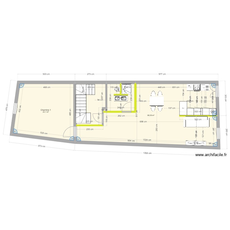 1eme &eacute;tage modif salle de bain apr&eacute;s 3. Plan de 0 pièce et 0 m2