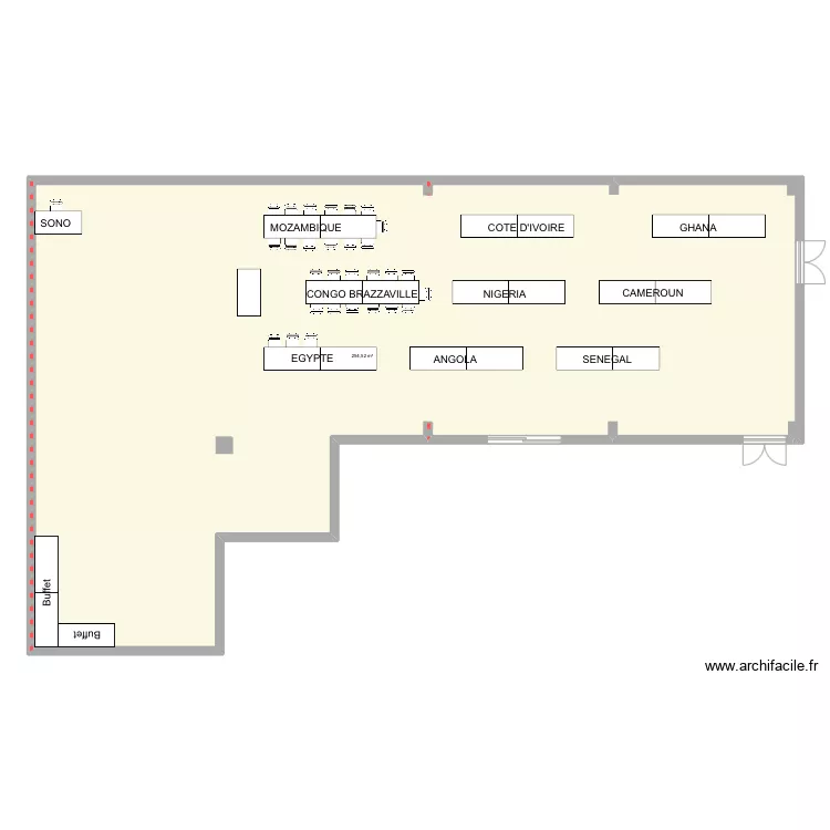 disposition tables. Plan de 