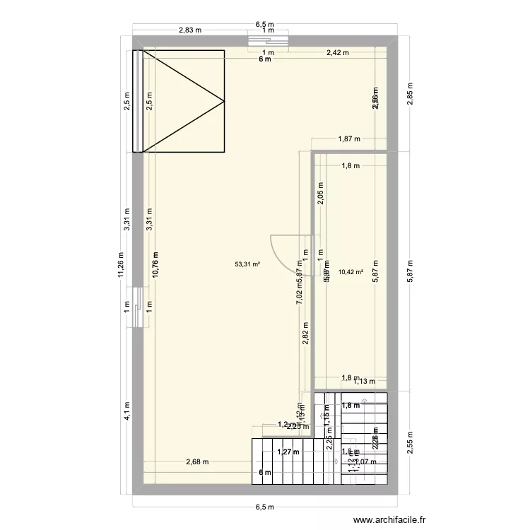 Sotanó mesures. Plan de 2 et 64 m² Sotanó mesures. Plan de 2 et 64 m²