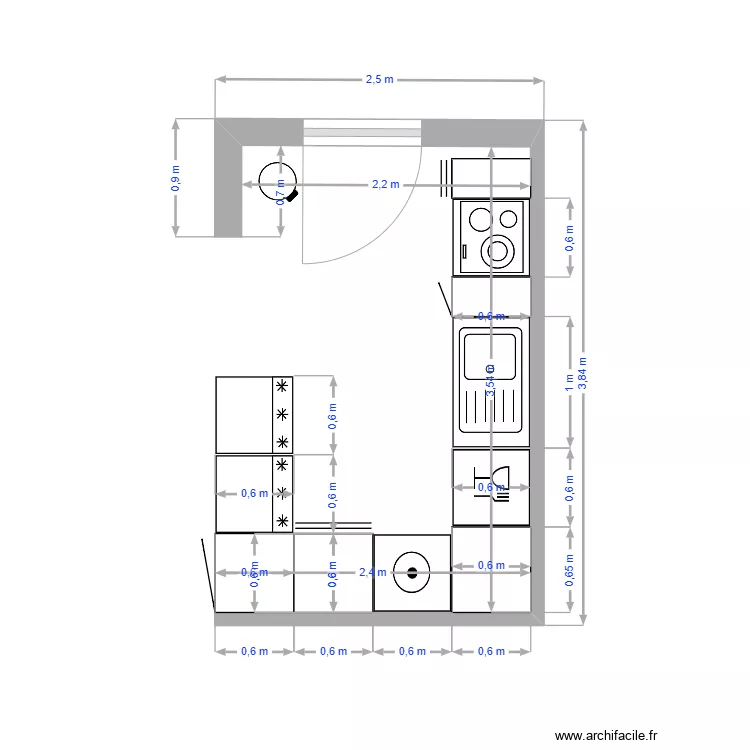 Le Pr&eacute;sident - cuisine_v23.04. Plan de 