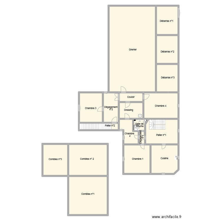 BAREILLE ETAGE 2. Plan de 19 pièces et 433 m2