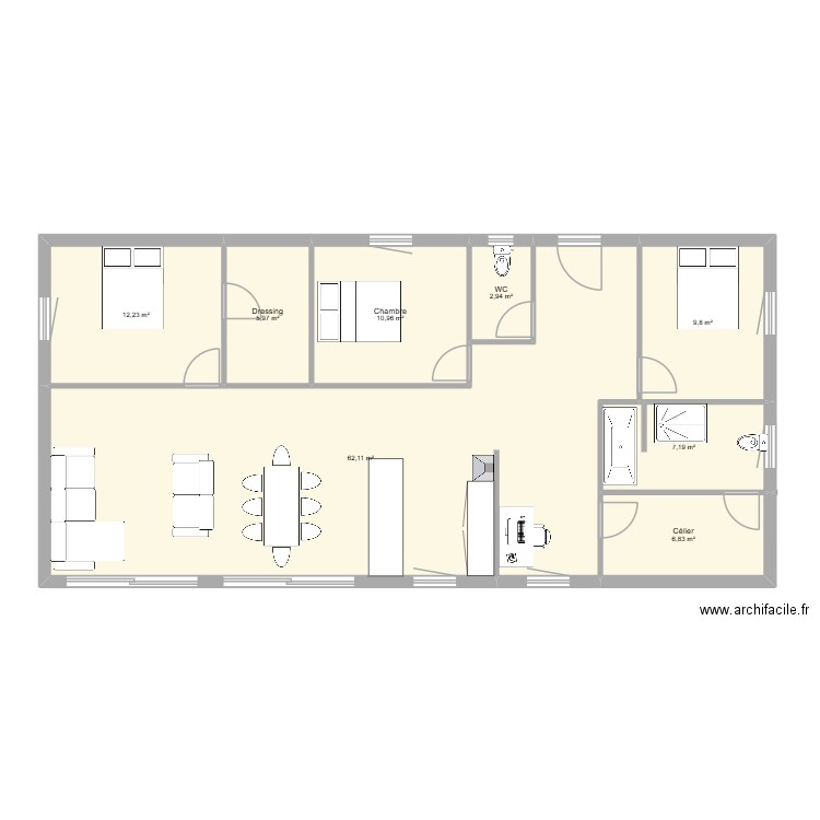 Glass house 2. Plan de 8 pièces et 118 m2