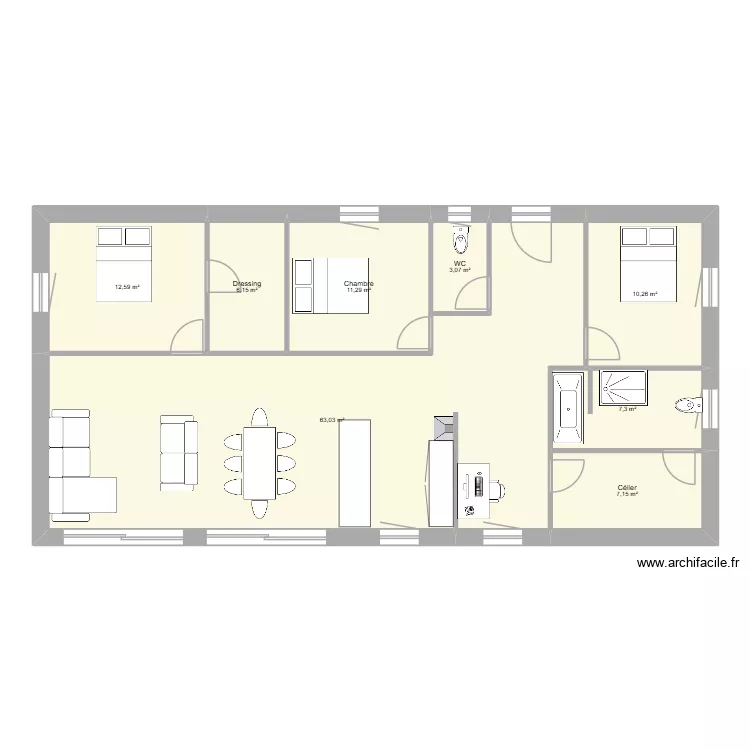 Glass house 2. Plan de 8  et 121 m²