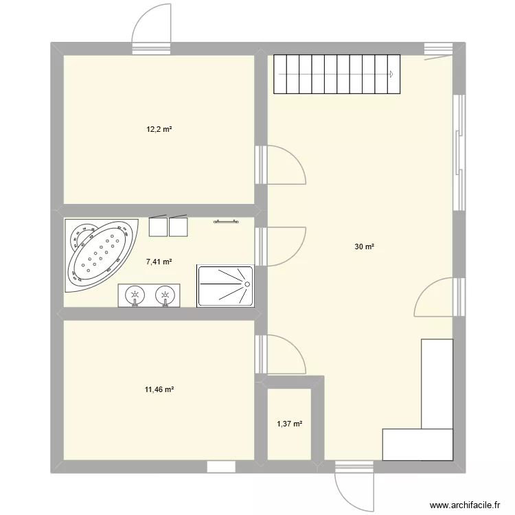 Maison 60m&sup2;. Plan de 5  et 62 m²