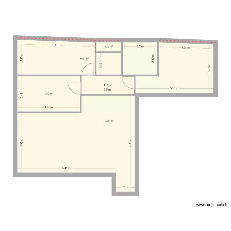 Villiers. Plan de 5 Pièces et 83 m² Villiers. Plan de 5 Pièces et 83 m²