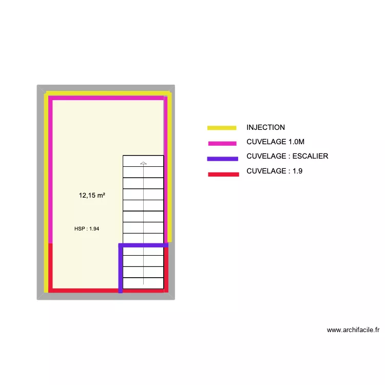 FOISSEY - INJ + CUV. Plan de 1  et 12 m²