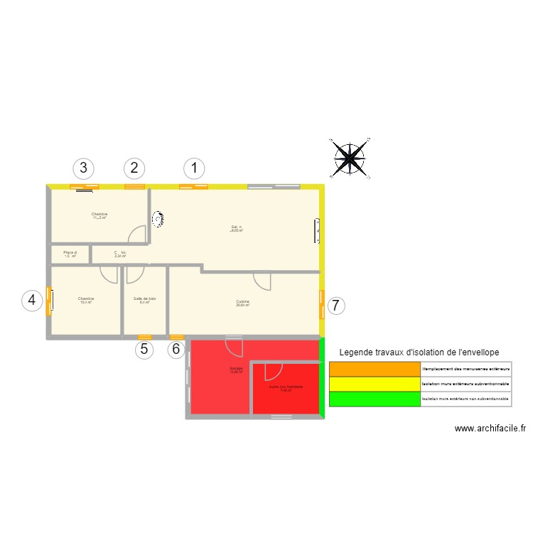 quievy après projet. Plan de 9 pièces et 102 m2