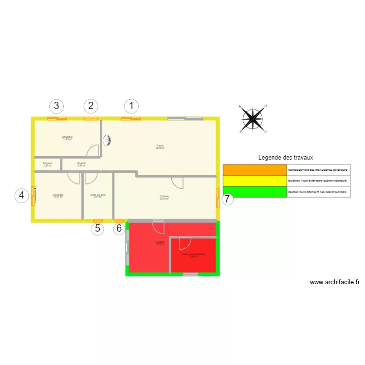 quievy apr&egrave;s projet. Plan de 9  et 102 m²