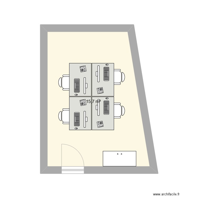 Bureau 405. Plan de 1 pièce et 16 m2